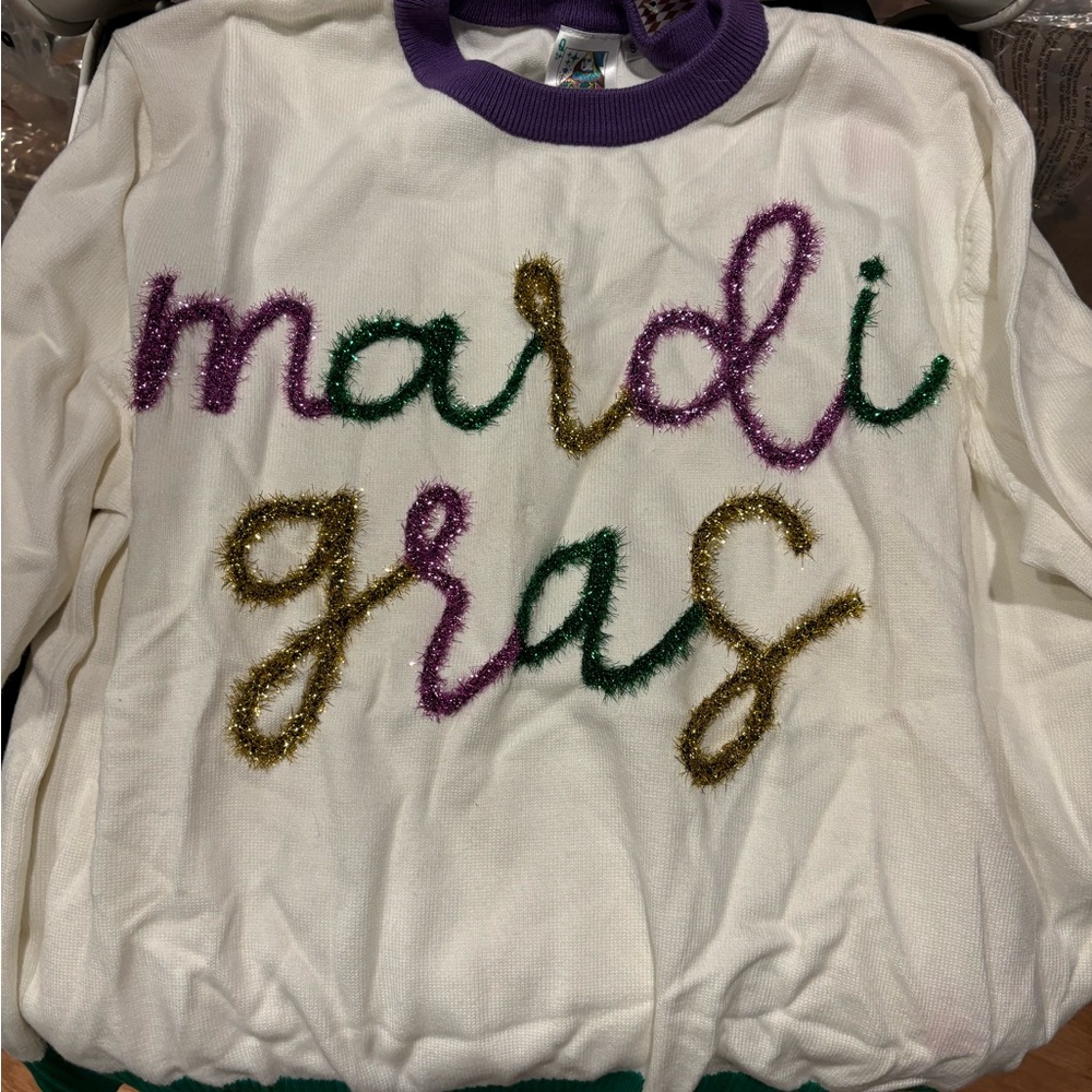 Queen of sparkles Mardi Gras top